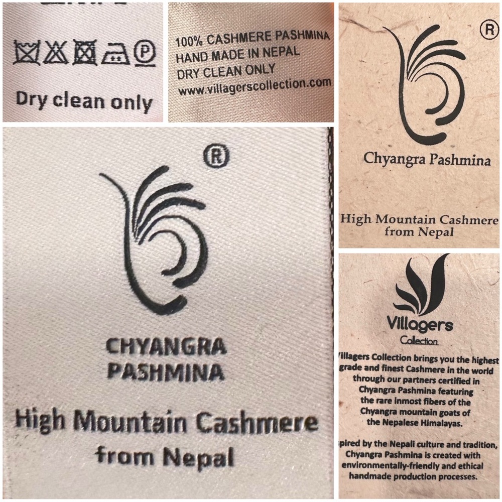 NWT Chyangra Pashmina 100% Pure 4-Ply Cashmere Scarf Handmade Nepal COA-PURE RED - Picture 3 of 17